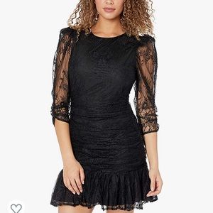 ASTR the Label Rosalind Black Lace Fitted Mini Dress || Revolve Small